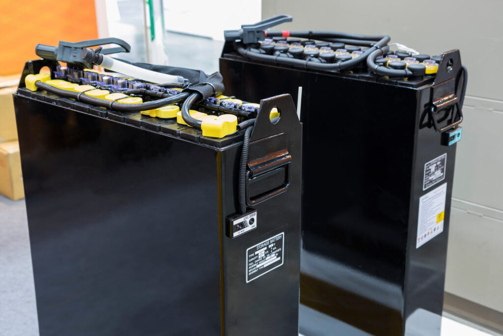 side by side industrial batteries