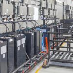 large supply of batteries waiting to be leased